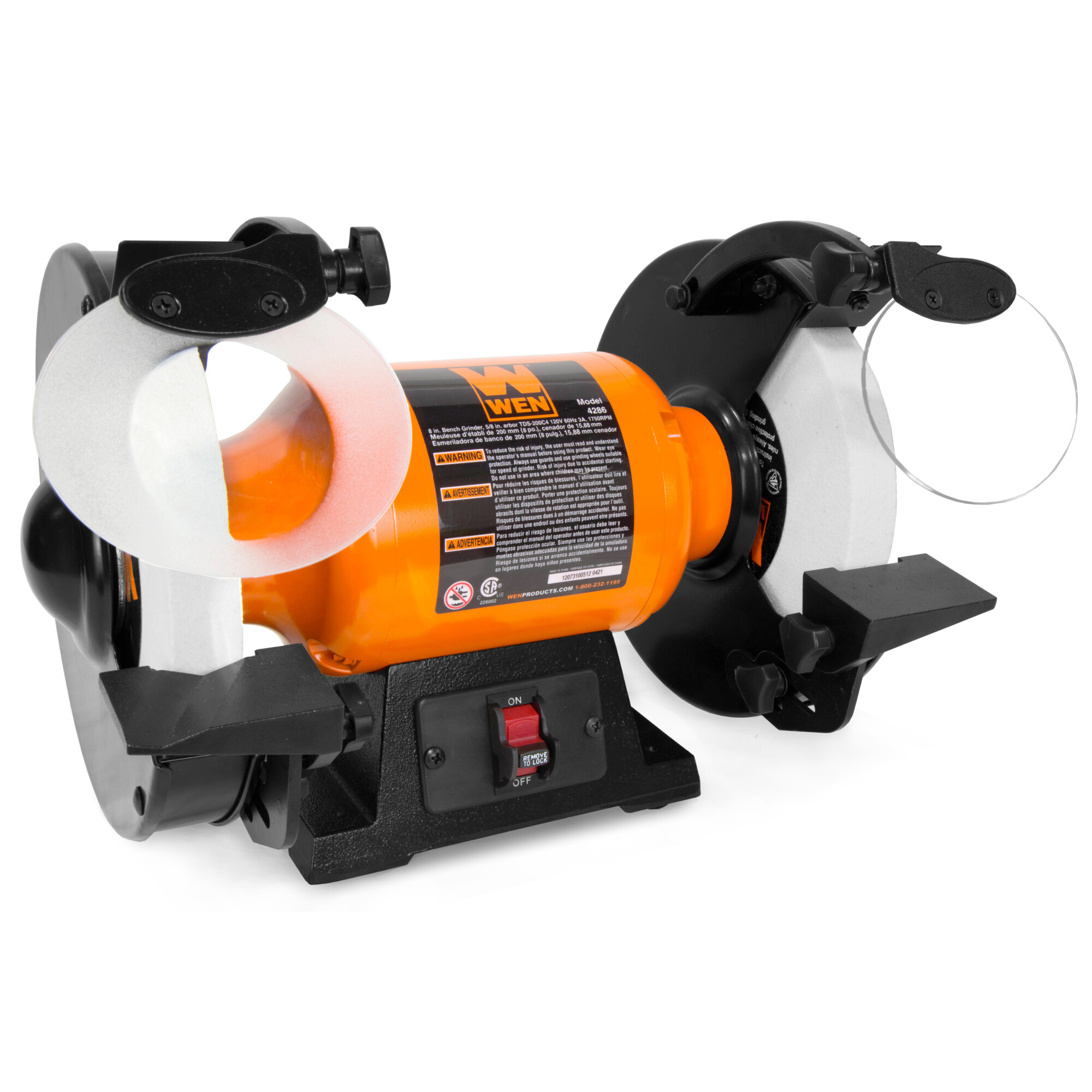 WEN Slow Speed Bench Grinder - 8in., 3 Amp, 1750 RPM, Model# BG4286